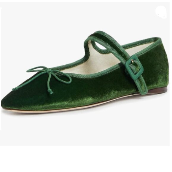 miss left Women Bowknot Ankle Strap Mary Jane Classic Closed Round Toe Green - Picture 1 of 8